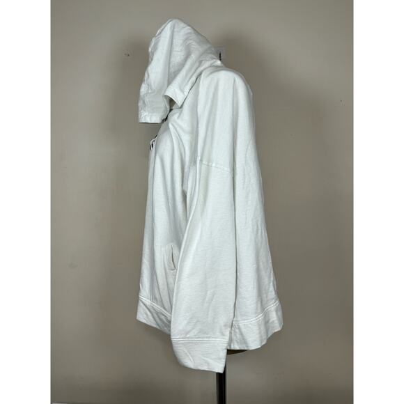 French Laundry Pockets 1/4 Quarter Zip Button Snap Hooded Sweater Women’s Size L - Picture 3 of 8